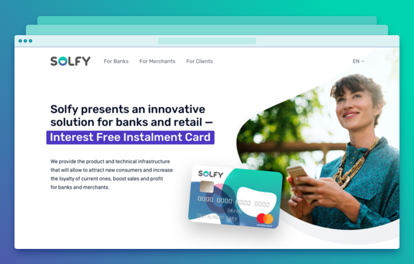 Website for Solfie Instalment Card service screenshot 4